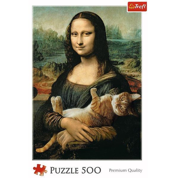 Пазл на 500 елементів "Мона Ліза та муркотливий кошеня" (37294), Trefl T-37294 фото