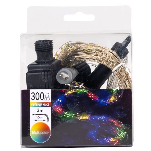 Гирлянда-хвост 300 LED, разноцветная, 3 м, от электросети (9133-017) E-9133017 фото