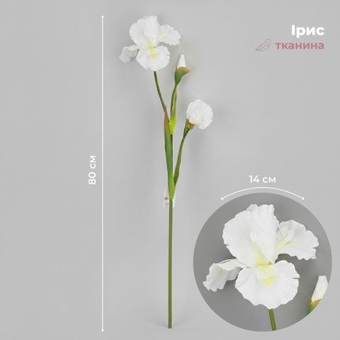 Штучний ірис, білий, 80 см (2026-030/white) E-2026030/white фото