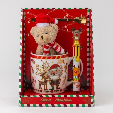 Кружка з іграшкою, ручкою та ложкою "Merry Christmas", 400 мл * Рандомний вибір дизайну (9407-037) E-9407037 фото
