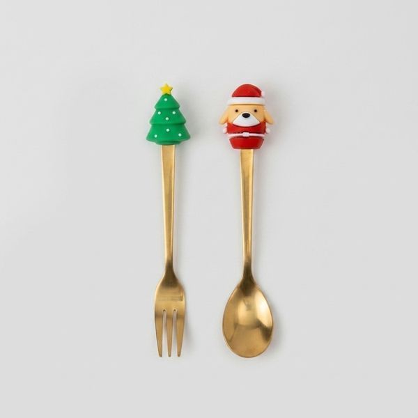 Набір з 2 десертних приборів "Merry Christmas" (ложка та виделка) (9407-042) E-9407042 фото