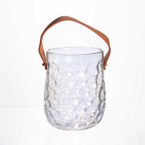 Ваза сумочка з ручкою 13&times;9.5&times;18&nbsp;(см) декоративна скляна ваза для квітів 1.2 (л) Райдужний HP-19-153-6 L-HP-19-153-6 фото