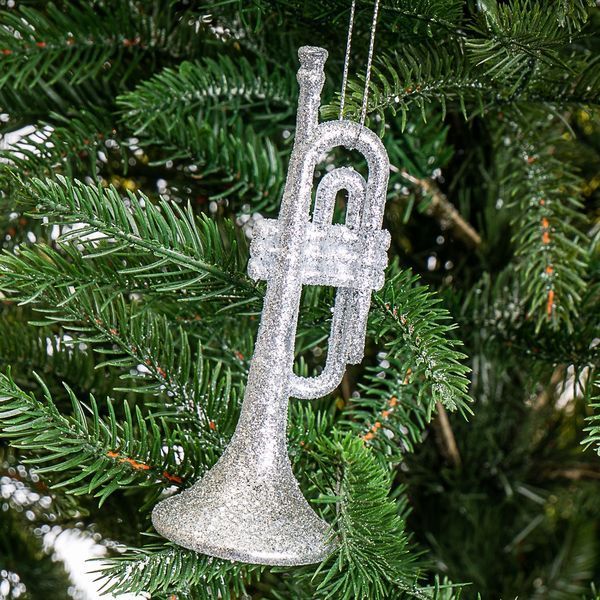 Прикраса "Золота труба в блискітках" (024NR/silver) E-024NR/silver фото