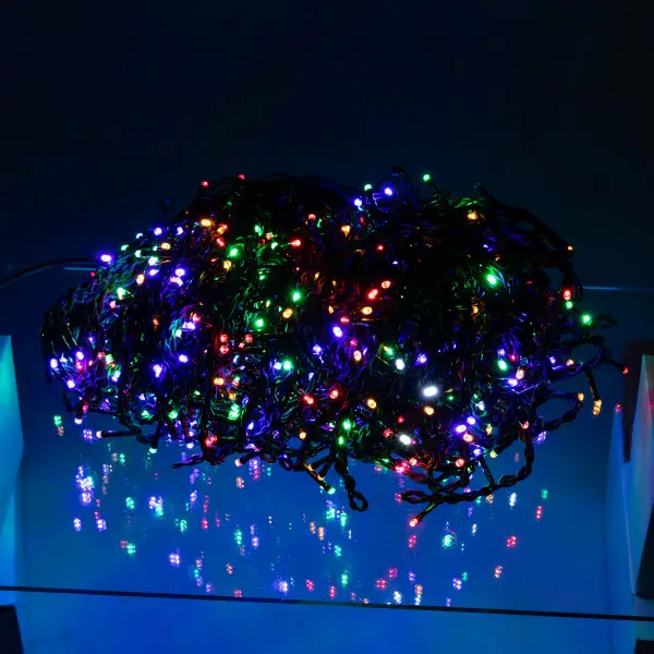 Вулична гірлянда Бахрома 50 м 840 LED чорний провід Мультиколор 50MBML L-50MBML фото