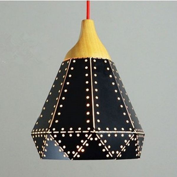 Люстра-подвес металлическая чёрная с перфорацией (ZD039 (black)) (ZD039 (black)) E-ZD039 (black) фото