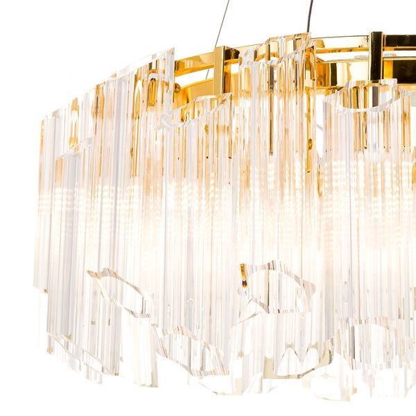 Люстра кругла з скляним декором на 8 ламп LED 40W (ZW072/8) E-ZW072/8 фото