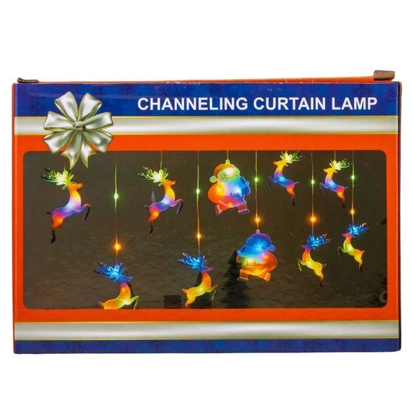 Гирлянда-штора "Санта и олени", 100 LED, разноцветная, 3,3 м от электросети (9133-030) E-9133030 фото