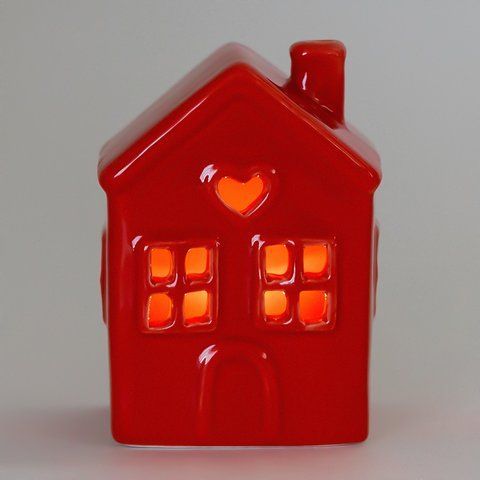 Светодиодный домик (LED), красный, 10,5 см (6039-007) E-6039007 фото