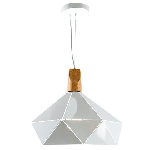 Люстра-подвес белая из металла и дерева 40*35 (ZD038B/D400 (white)) (ZD038B/D400 (white)) E-ZD038B/D400 (white) фото