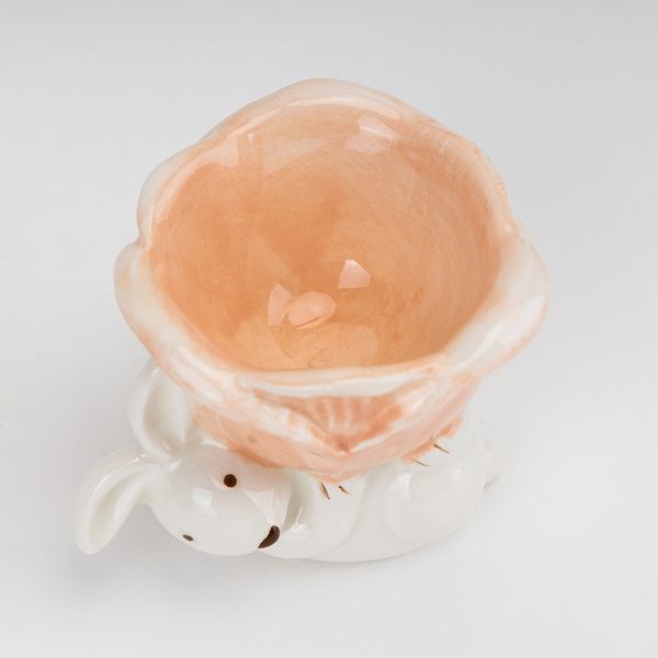 Підставка під яйце "Кролик і помаранчева квітка", 6 см (5106-003/pink) E-5106003/pink фото