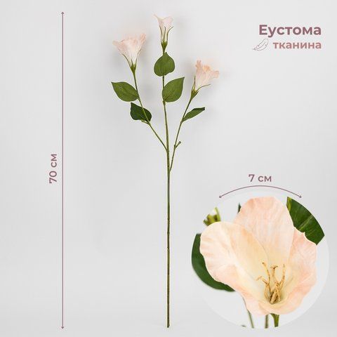 Искусственная эустома, кремовая, 70 см (2028-015/champagne) E-2028015/champagne фото