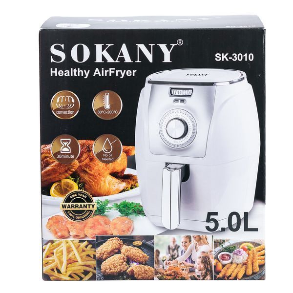 Аерофритюрниця Sokany на 5 літрів, 1500 Вт біла SK-3010 L-SK3010 фото