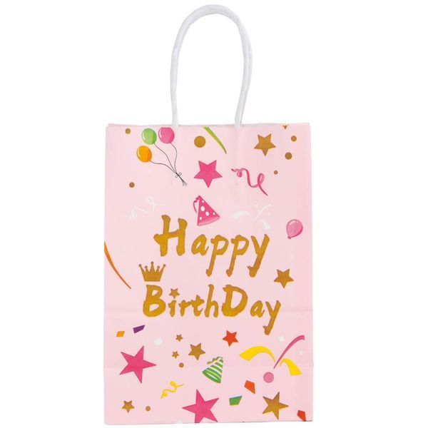 Подарочный пакет "Happy birthday", розовый, 21*15*8 см (9004-009) E-9004009 фото