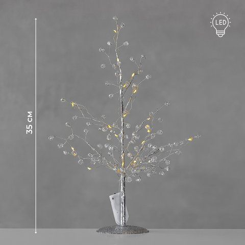 Декоративное дерево с подсветкой "Серебренное сияние", 35 см (9239-010) E-9239010 фото
