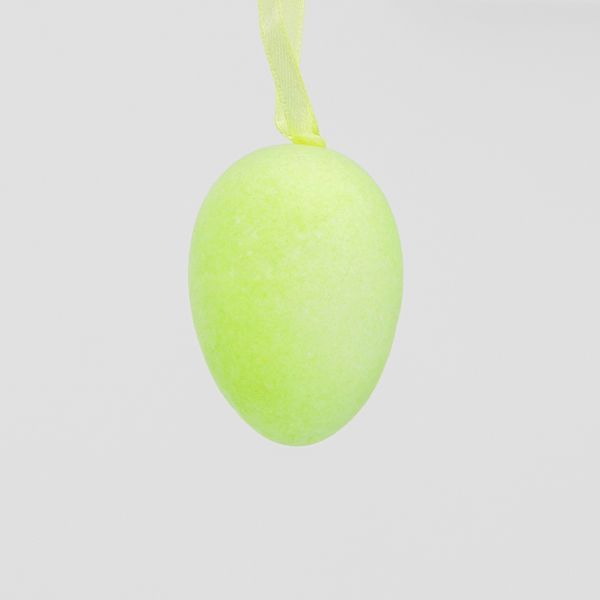 Набір з 5 підвісних флокових крашанок,, зелений, 7 см (5103-002/green) E-5103002/green фото