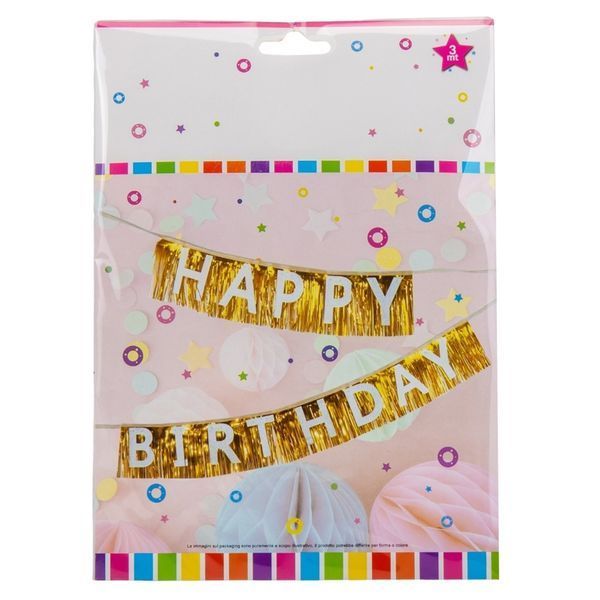 Декоративная шторка для фотозоны "Happy Birthday", розовая (9092-042) E-9092042 фото