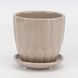Керамическое кашпо "Капсула", серое, 12 см, 1 л (2029-003/beige) E-2029003/beige фото 1