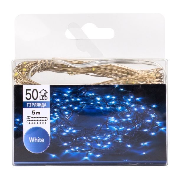 Гирлянда "Роса" 50 LED, белая, 5 м, на батарейках (9133-005) E-9133005 фото