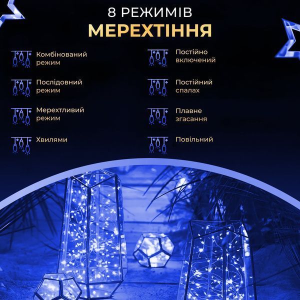 Гірлянда роса на пульті 50 метрів на 500 LED світлодіодів крапля (500L50M) Garlando L-500L50MGBL фото