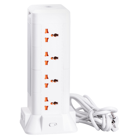 Мережевий фільтр подовжувач 2.8 м з лампою на 12 універсальних розеток з 2 USB, 1 Type-C, бездротова зарядка HP-5-9MF L-HP-5-9MF фото