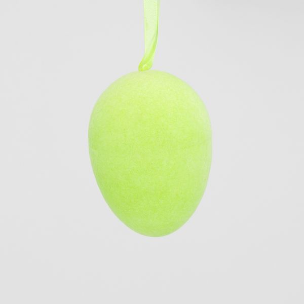 Набір з 3 підвісних флокових крашанок, зелений, 9,5 см (5103-003/green) E-5103003/green фото