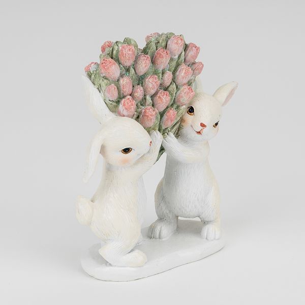 Статуэтка "Кролики с цветами", 14,5 см (5105-002) E-5105002 фото