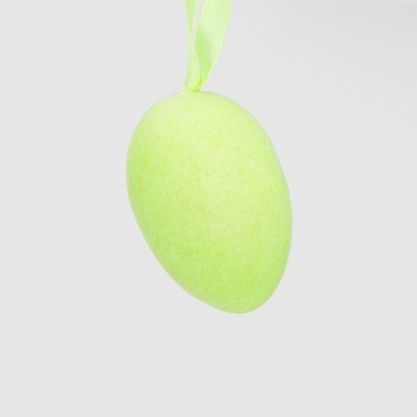 Набір з 6 підвісних флокових крашанок, зелений, 6 см (5103-001/green) E-5103001/green фото
