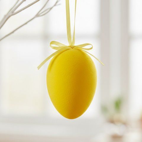 Крашанка флоковая подвесная, желтая, 14 см (5103-004/yellow) E-5103004/yellow фото