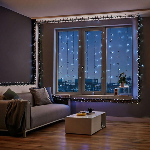 Новорічна гірлянда вулична 50 м 500 LED із сонячною батареєю (SB500L50M) Garlando L-SB500L50MBW фото