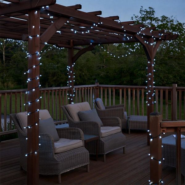 Новорічна гірлянда вулична 50 м 500 LED із сонячною батареєю (SB500L50M) Garlando L-SB500L50MBW фото