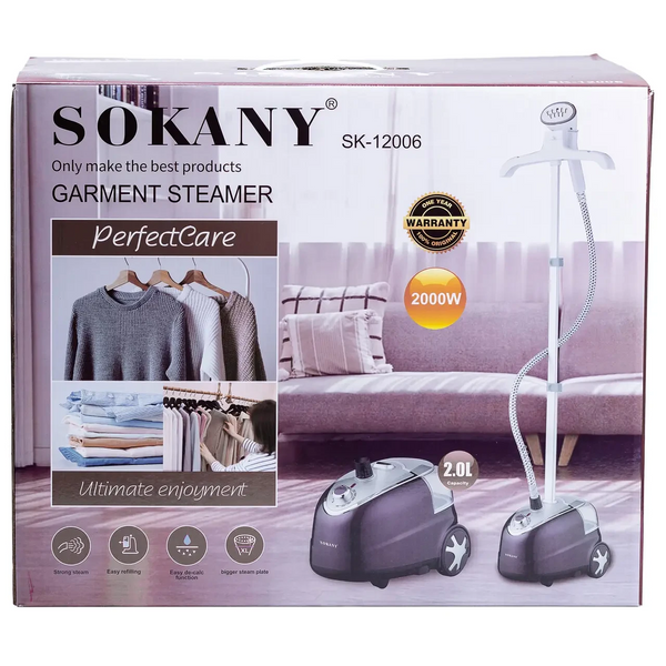 Напольный вертикальный отпариватель Sokany SK-12006 на 2 литра 2000 Вт черный L-SK-12006 фото