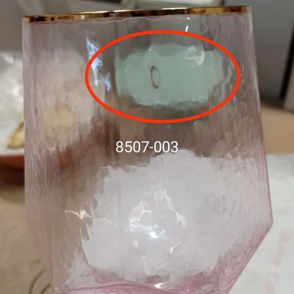 Бокал для вина "Розовый кварц", 550 мл. (пузырьки, капли) (8507-003) E-8507003 фото