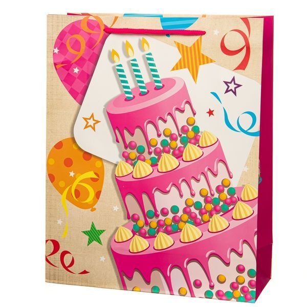 Подарочный пакет "Birthday cake" 31 * 12 * 40 (8814-014) E-8814014 фото