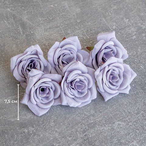 Головка троянди, бузкова, 7,5 см (9222-048) E-9222048 фото