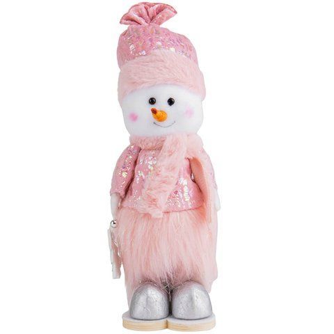 Фигурка "Стильный снеговик", розовая, 27 см (6014-027) E-6014027 фото