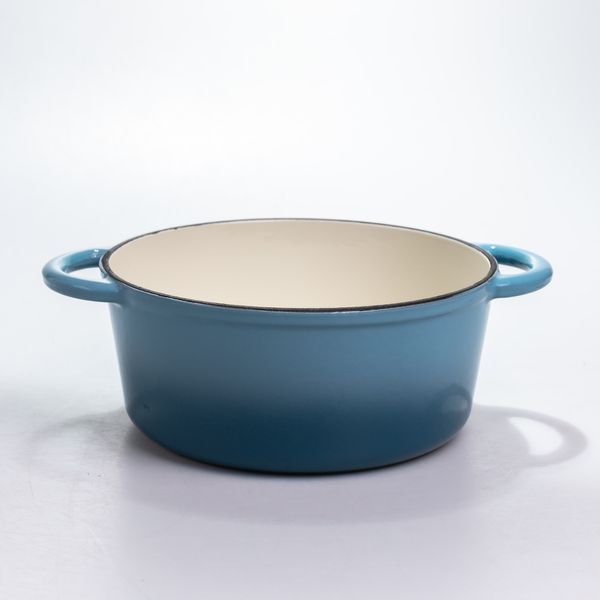 Каструля чавунна 2.5 л емальований з кришкою L-HP-1-14-BLUE фото