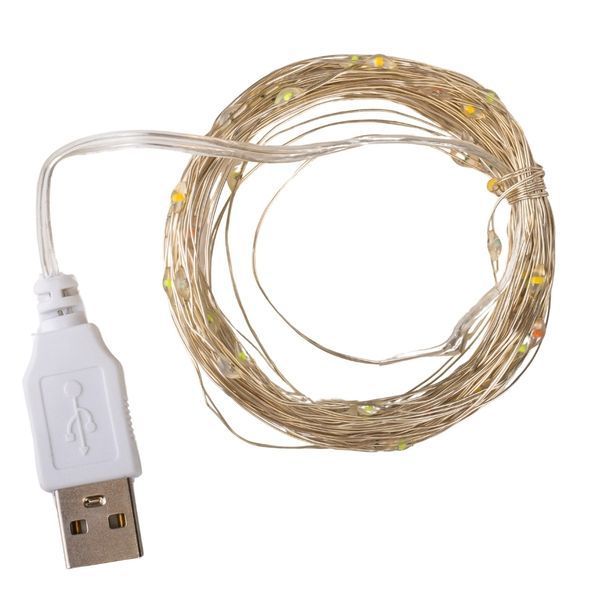 Гірлянда "Роса" 100 LED, різнокольорова, 10 м, від USB (9133-010) E-9133010 фото