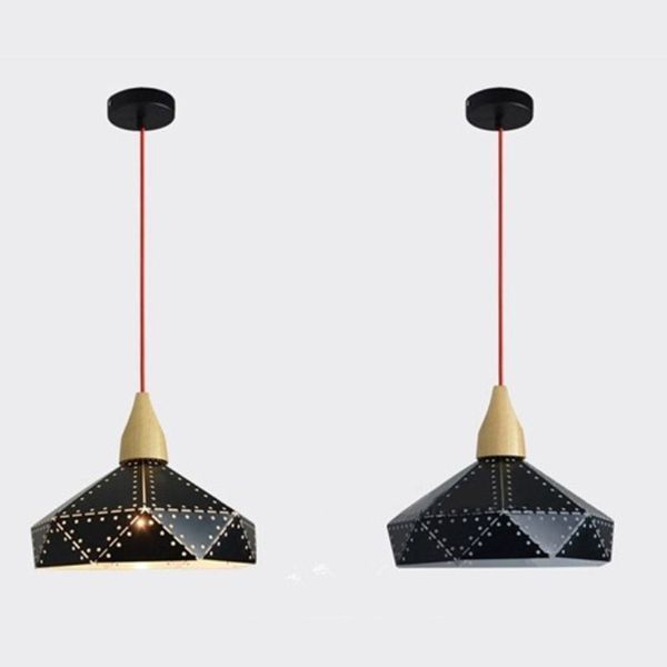 Люстра-підвіска чорна з полігональною структурою 20*30 (ZD038A/D300 (black)) E-ZD038A/D300 (black) фото