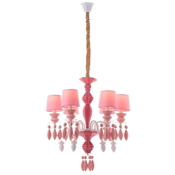 Люстра підвісна рожева на 6 ламп (BL001/6pink) E-BL001/6pink фото