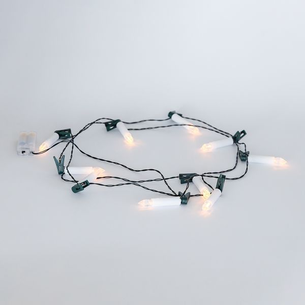 Светодиодная гирлянда (LED) из 10 свечей с клипсами на елку, 285 см (9262-011) E-9262011 фото