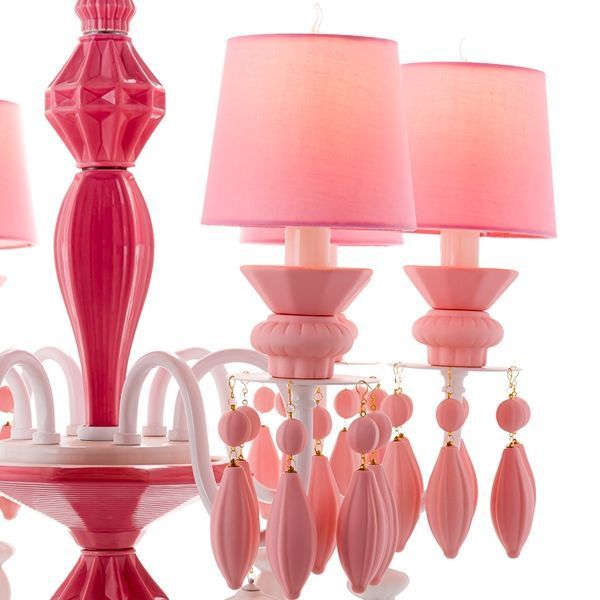 Люстра підвісна рожева на 6 ламп (BL001/6pink) E-BL001/6pink фото