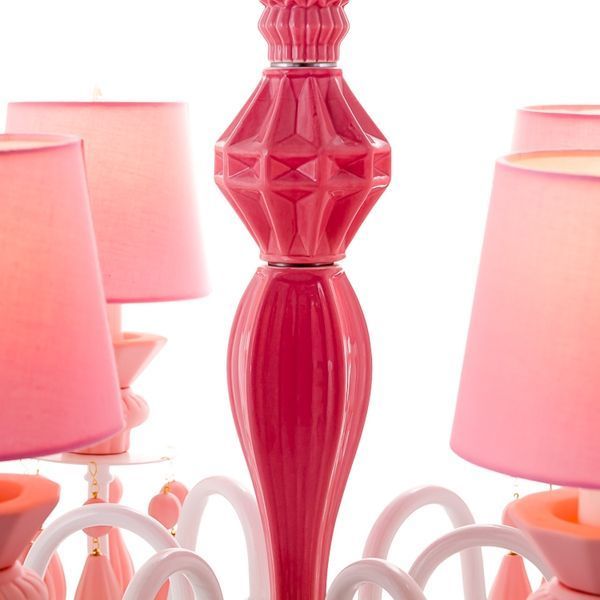 Люстра підвісна рожева на 6 ламп (BL001/6pink) E-BL001/6pink фото