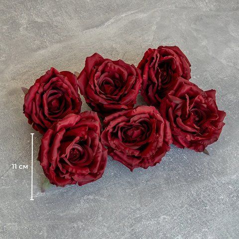 Головка троянди, бордова, 11 см (9222-028) E-9222028 фото