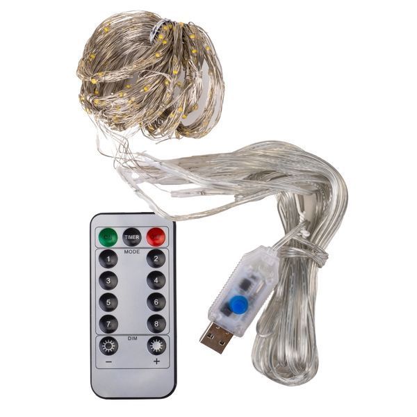 Гірлянда-штора 300 LED, жовта, 3*3 м, від USB (9133-025) E-9133025 фото