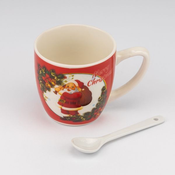 Кружка с ложечкой "Happy Santa", 180 мл * Рандомный выбор дизайна (9250-026) E-9250026 фото