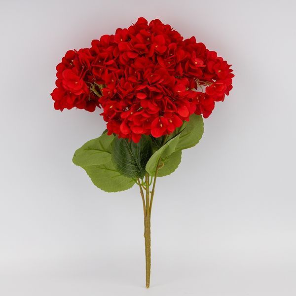Букет гортензий, 5 бутонов, красный, 48 см (2026-008/red) E-2026008/red фото