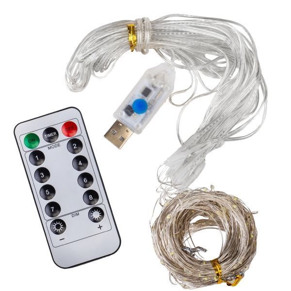 Гірлянда-штора 200 LED, біла, 3*2 м, від USB (9133-020) E-9133020 фото