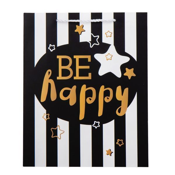 Подарочный пакет "Be happy", 26*32 см * Рандомный выбор дизайна (9100-011) E-9100011 фото