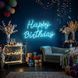 Светодиодная (LED) неоновая вывеска "Happy Birthday", от USB, голубая, 43*29 см (9318-003) E-9318003 фото 1