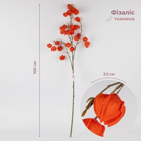 Штучная ветка "Физалис", 100 см (2019-026) E-2019026 фото